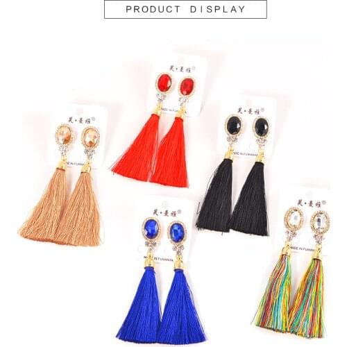 ECHSUN round tassel rhinestone earrings kolczyki damskie orecchini donna womens handmade fashion jewelry retail wholesale