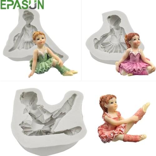 Ballet Girl Shape 3D Silicone Soap Mold Form Diy Molde Jabon Silicona Fondant Cake Decorating Tools Chocolate Soap Moule