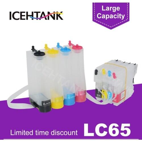 ICEHTANK LC65 Continuous Ink Tank For Brother DCP-J140W 145C 165C 185C 195C 197C 365CN 375CW 385C 390CN 395CN Printer
