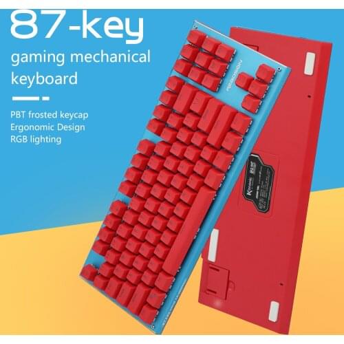 RGB PBT Keycaps OEM Profile 87 Keys Gaming Mechanical Keyboard Hot Swappable Gamer Keyboard Double Color Ergonomic For PC/WIN