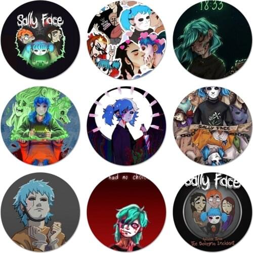 Sally Face Game Icons Pins Badge Decoration Brooches Metal Badges For Backpack Decoration 58mm