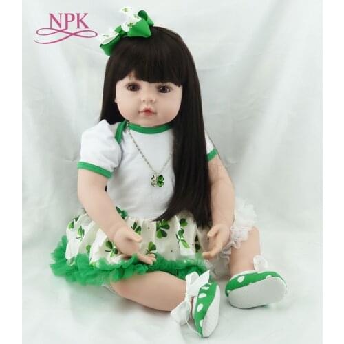 Bigs 60cm 6-9Month size Reborn toddler girl doll Baby Doll Toys reborn with Long hair Realistic Baby Dolls 100% Handmade