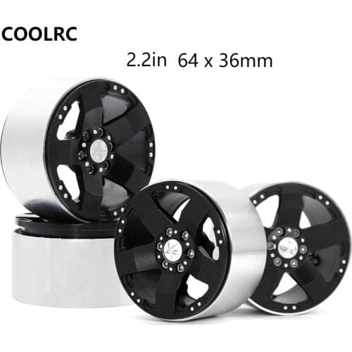 64 x 36mm 2.2 inch Aluminum Alloy Wheel Rims for WRAITH RR10 SCX10 TRX-4 JEEP TRX-6 Climbing Vehicles RC Car Upgrade Accessories