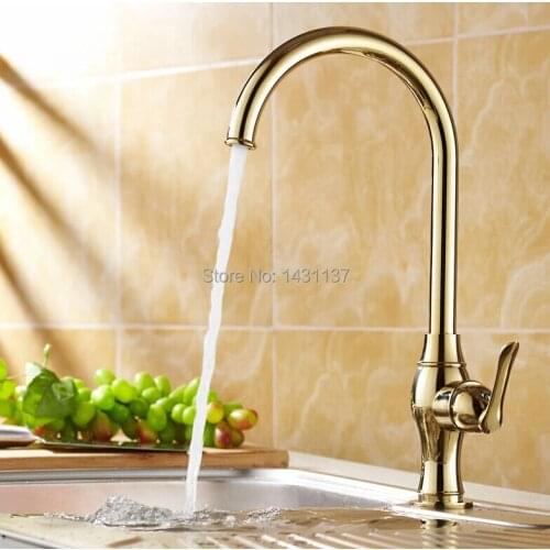 Sink Taps Europe fashion brass gold finish cold and hot kitchen sink faucet basin faucet