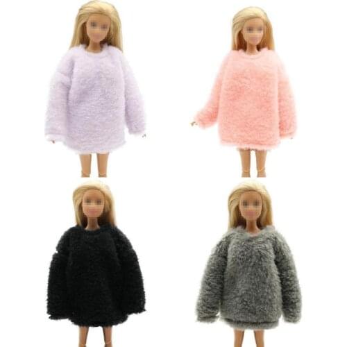30cm doll toy clothes accessories plush loose long sleeves Bathrobe Dollhouse Tops Dress Casual For Doll Kids Toy