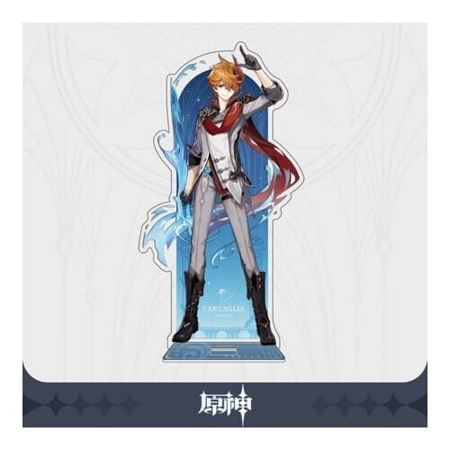 2021 HOT Genshin Impact Ajax Tartaglia Acrylic Cute Stand Figure Cosplay Gifts Student Cartoon Model Plate Desk Table Decor Xmas