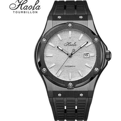 HAOFA Luxury Automatic Mechanical Wrist Watch For Men Sapphire Self-wind Calendar Waterproof Man Watches automatische horloge