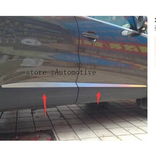 Stainless steel Car body Door Lower Bottom Cover mouldings sill 4pcs For Volkswagon for VW Tiguan 2015 2014 2013 2012 2011 2010