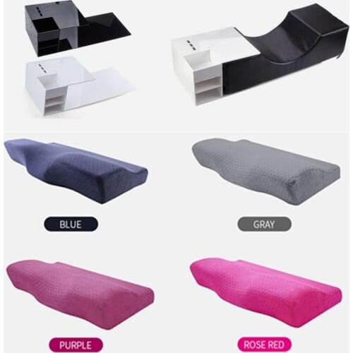 PU Leather Flannel Eyelash Extension Pillow Grafted Eyelashes Salon Use Memory Foam Lash Pillow Chronic Rebound Relieve Cervical