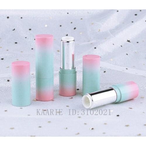 10/30/50pcs Gradient Pink Blue Round 12.1mm 3.5ml Empty Lipstick Tube Lip Balm Container Shell Packaging Cosmetics Refillable