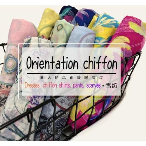 Size 100cm*150cm Vintage Patchwork Floral Chiffon Fabric Textile For Dress