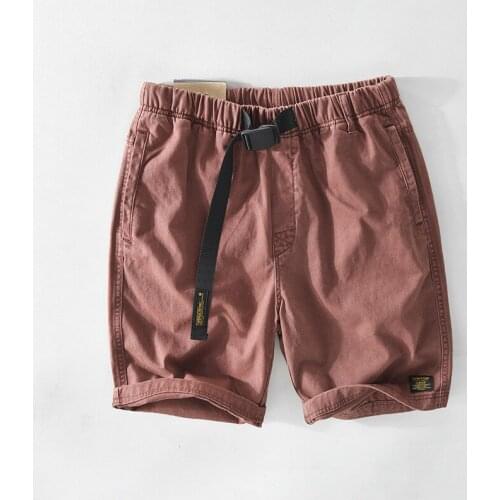 T105 Summer Mens High Quality Cotton Cargo Shorts Fashion Sport Jogger Simple Loose Solid Color Zipper Fly Youthful Style 3XL