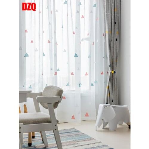Children room embroidery curtains for boy and girl bedroom window curtains balcony window curtains tulle Home decoration curtain