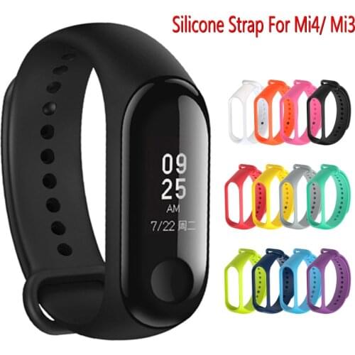 Silicone Strap Mi band 4 Accessories Pulseira Miband 3 4 Strap Replacement Silicone Wriststrap For Xiaomi Mi4 Mi3 Smart Bracelet
