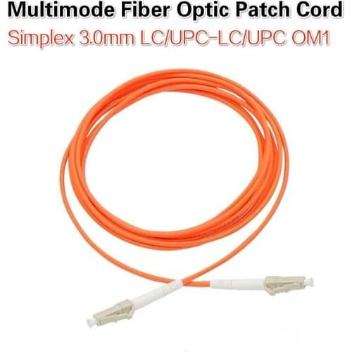 Simplex 3.0mm LC/UPC-LC/UPC OM1 Multimode Fiber Optic Patch Cord 5pcs/lot 1M 2M 3M 5M 10M 15M