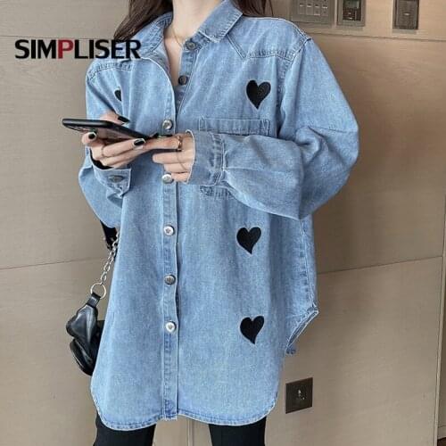 Женские джинсовые рубашки Simpliser China At AliExpress