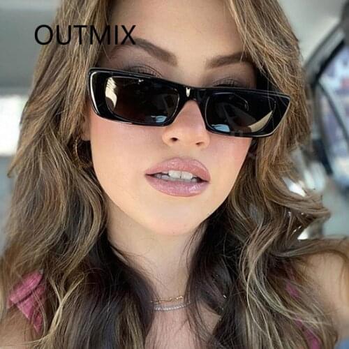 Fashion Vintage Sunglasses for Women Men Brand Designer Trend Rectangle Small Sun Glasses Street Shot Lady Black Eyewear UV400