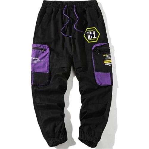 JP Anime Evangelion Shogoki EVA-01 Mens Casual Trousers Loose Cargo Pants
