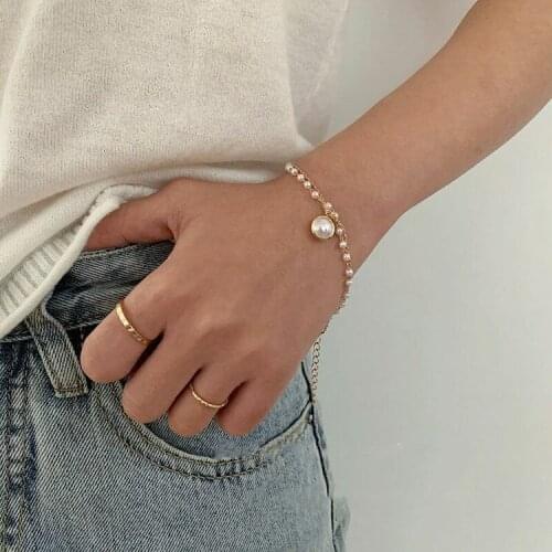 YWZIXLN 2021 Boho Elegant Jewelry Punk Pearl Chain Pendant Bracelet Accessories Best Gift For Women Wholesale B022