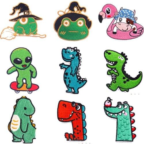 Cute Animal Patch DIY On Clothes Embroidered Patches For Clothing Cartoon/Frog Stickers Patch Iron On Patches Applique Jacket