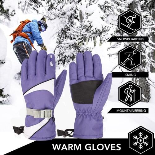 1 Pair of Winter Gloves Thermal Gloves Outdoor Warm Mittens Warm Touch Screen Gloves Full-Finger Mittens Waterproof Windproof