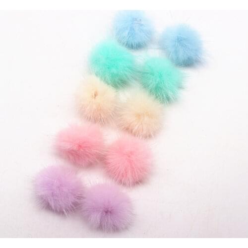 3cm Fur Pompom Otter Pom Poms Colors Soft Pompon DIY Material Earrings Hair Accessories Decor Clothing Shoes Hats Supplies10pcs