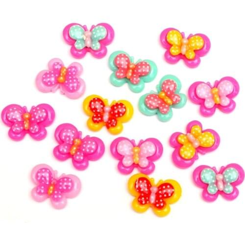 50Pcs Mixed Butterfly Resin Decoration Crafts Beads Flatback Cabochon Scrapbook Kawaii DIY Embellishments Accessories