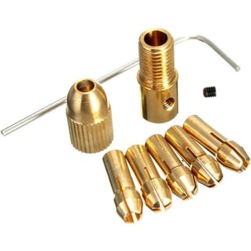 8pcs 0.5-3mm Small Electric Drill Bit Collet Micro Twist Drill Chuck Set with Allen wrench