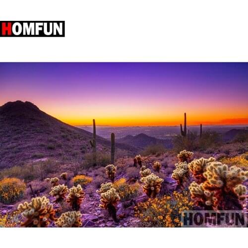 HOMFUN Full Square/Round Drill 5D DIY Diamond Painting "Sunset scenery" Embroidery Cross Stitch 5D Home Decor A16164