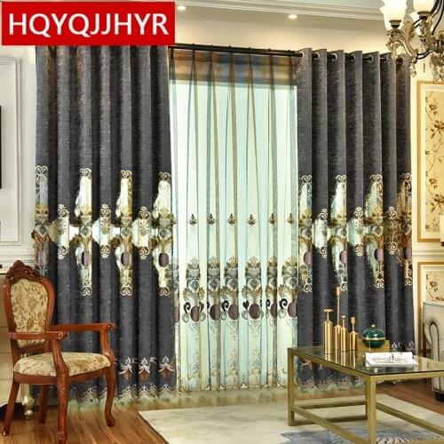 American High Quality Villa Apartment Living Room Kitchen Custom Embroidered Curtains Exquisite Luxury Window Curtain Bedroom