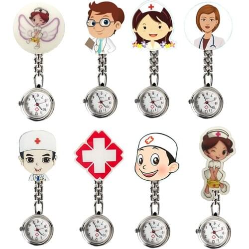 New Cute Nurse Quartz Chest Trend Pocket Watch Cartoon Portable Men Women Round Dial Gift Clock