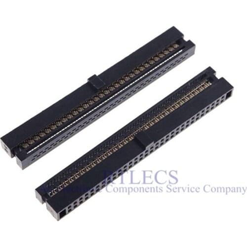 2 Pcs 0.050" 1.27mm 68 Pin dual Row IDC Connector 2x34 P 68 position Rectangular Female Socket Receptacle Ribbon Cable
