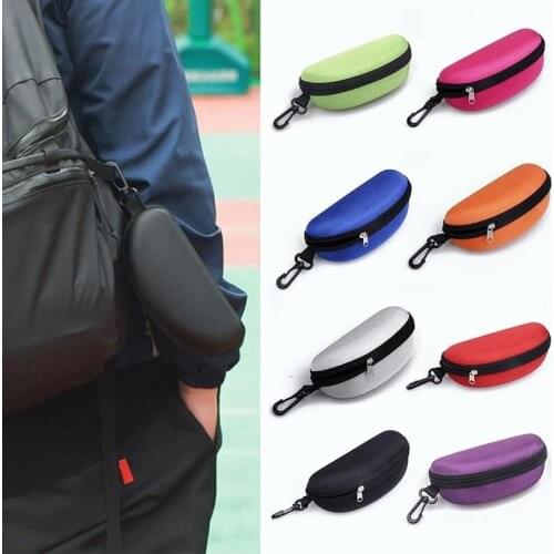 Portable Fashion Zipper Eye Glasses Box Sunglasses Protector Case Travel Color EVA Glasses Case With Carabiner Eyewear