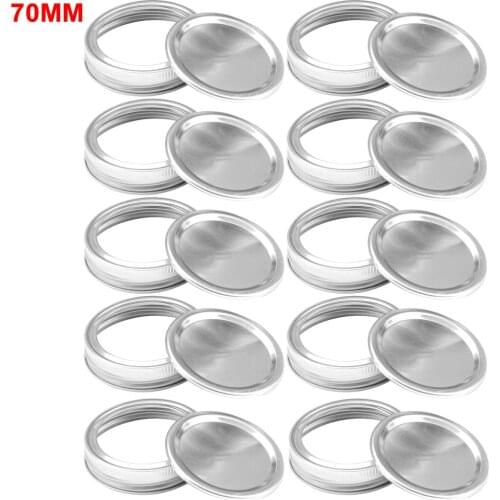 Leak Proof Universal Sealing Tinplate Silver Kitchen Glass Bottles Storage Solid Caps Canning Lids Reusable Wide Mouth Mason Jar