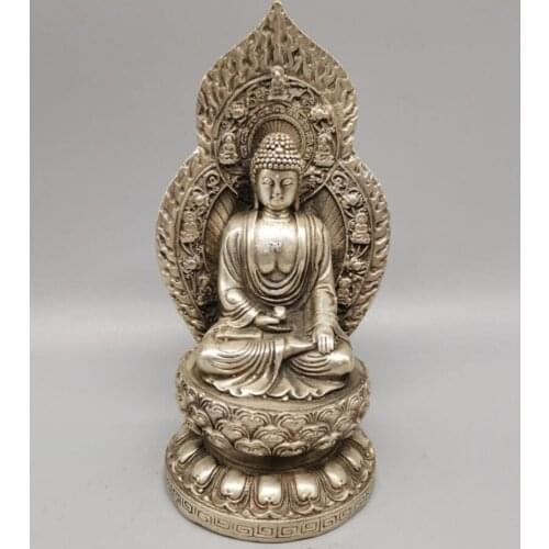 China White copper Buddha light Buddha crafts statue