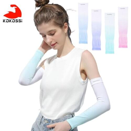 KoKossi Outdoor Cycling Ice Sunscreen Sleeves Anti-UV Skin-friendly Soft Lightweight Flexible Hiking Running Arm Protection
