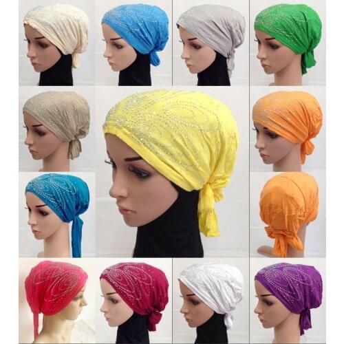 Fashion Women Modal Cotton Hot Drill Muslim Inner Hijab Caps Islamic Underscarf Hats Wrap Hair Cap Scarf Shawls
