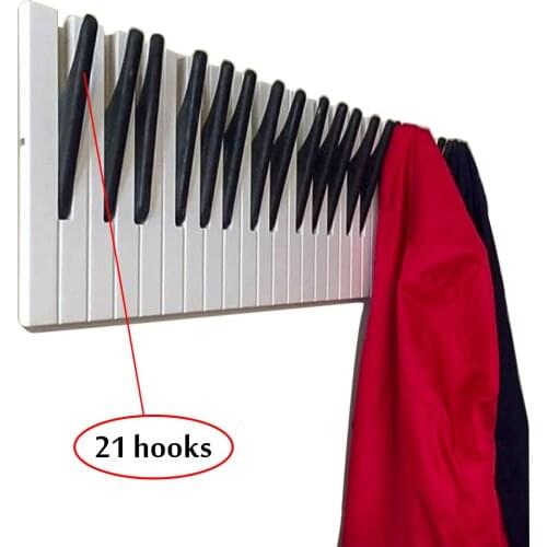 40cm Wall Mounted Coat Hat Rack Wooden Piano Key Hook Hanger Nordic Wall Hooks for Hanging Clothes Wall Decoration Storage Shelf