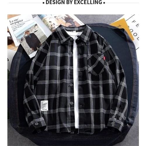 New shirt four seasons fashion print plaid shirt long sleeve mens shirt formal shirt size M-4XL