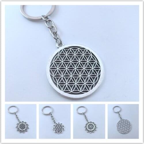 NEW Flower of Life Buddhist Keychain Seed of Life Sacred Geometry Jewelry Fleur De Vie Yoga Namaste Keychain