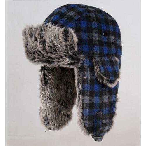Wholesale Hot Sale Bomber Hats Ushanka Russian Hat Fur Winter Hats sports snow outdoor aviator ear flaps cap for men&women