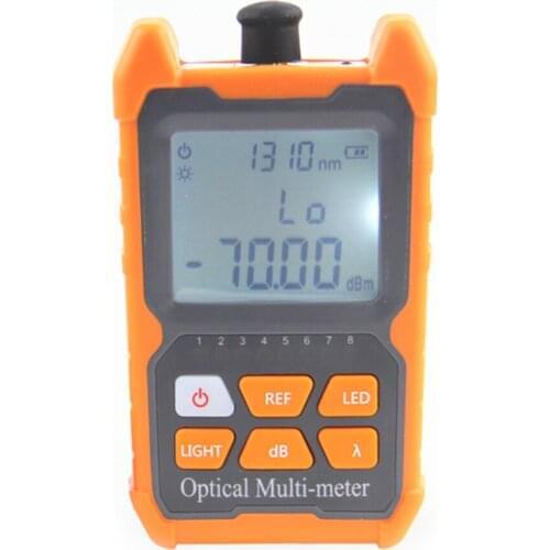 Portable Mini Fiber Optical Power Meter 8 Wavelengths with LED Light Network Cable Tester FTTH Fiber Optic Cable Tester