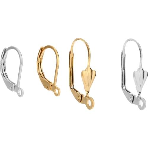304 Stainless Steel Gold French Lever Back Ear Wire Hoop Open Loop Leverback Earring Hooks for Making