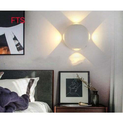 Modern minimalist wall light bedroom guest room bedside LED corridor aisle staircase balcony hotel waterproof round wall lamp
