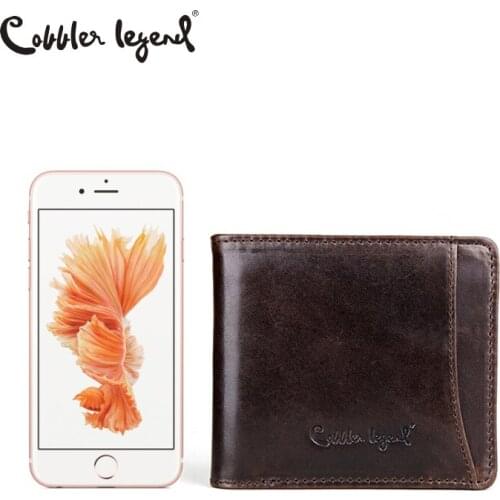 Cobbler Legend Famous Brand Vintage Genuine Leather Men Wallet Coin Pocket Purse Card Holder For Men Carteira Man Zipper Wallets