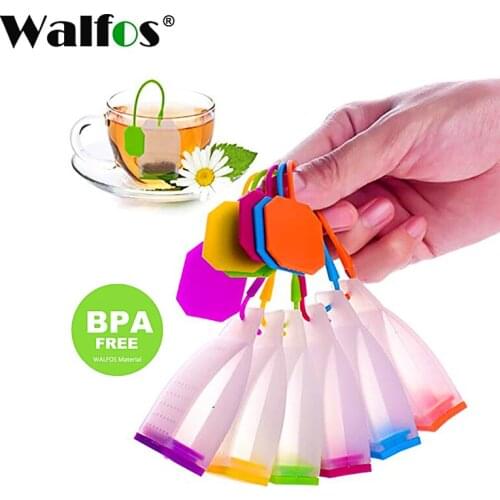 WALFOS Food grade Silicone Tea Bags Tea Strainers Herbal Tea Infusers Filters Scented Tea Tools