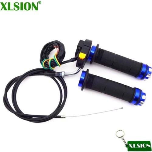 XLSION Throttle Cable Kill Switch Handle Grips For 50cc 60cc 80cc Push Bike Motorized Bicycle Motorcycle
