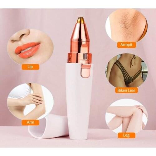 12Set/Lot Battery/USB Electric Lady Eyebrow Shaving Knife 2 In 1 Depilator Hair Trimmer Remover Home Appliances HA2039