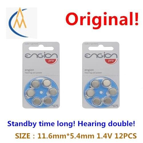 12PCS New German manufacturing headphones A675 Siemens hearing AIDS 1.4 V zinc air dedicated buttons for the pilot