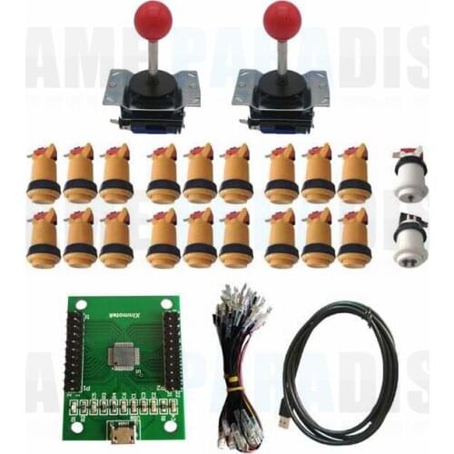 2 players PC PS/3 2 IN 1 to arcade iron panel 8ways zippy joystick with long shaft &America button